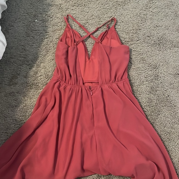 V neck dress burgundy dress - Picture 4 of 4